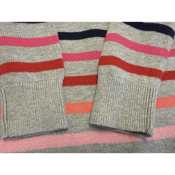 GAP Kids Girls Crazy Striped Heather Gray Long Sleeve Sweater Dress Sz (8-9) - Picture 3 of 9